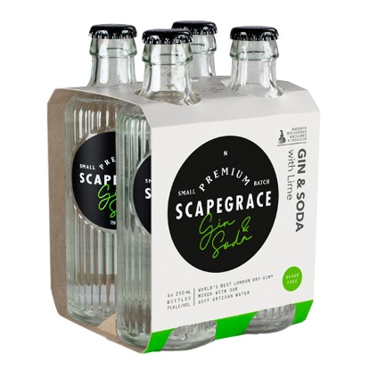 Show details for Scapegrace Gin & Soda Lime 7% Bottles 4x250ml Picture of Scapegrace Gin & Soda Lime 7% Bottles 4x250ml