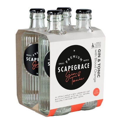 Show details for Scapegrace Gin & Tonic Blood Orange 7% Bottles 4x250ml Picture of Scapegrace Gin & Tonic Blood Orange 7% Bottles 4x250ml