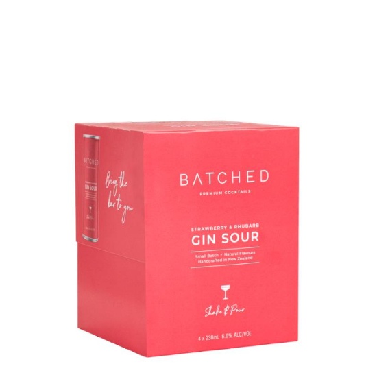 Picture of Batched Gin Sour Strawberry & Rhubarb 6% Cans 4x230ml