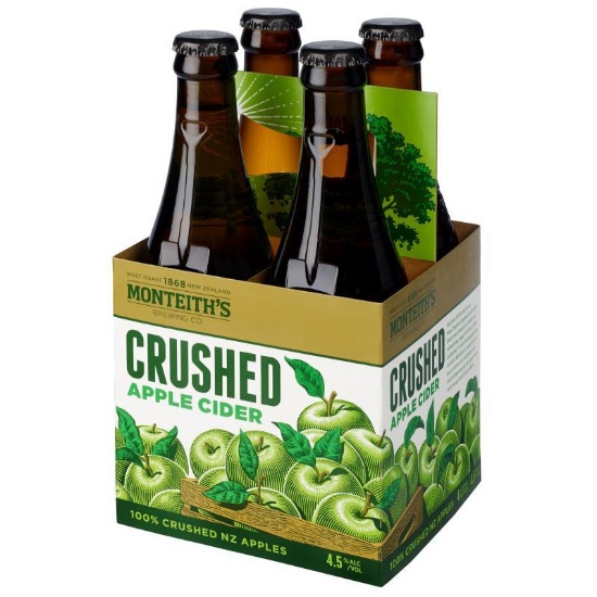 Picture of Monteith's Crushed Apple Cider Bottles 4x330ml