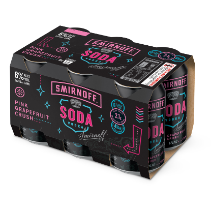 Picture of Smirnoff Soda Pink Grapefruit Crush 6% Cans 6x330ml