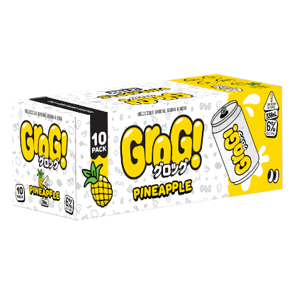 Picture of Grog! Shochu Vodka & Soda Pineapple 6% Cans 10x330ml