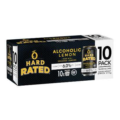 Picture of Hard Rated Alcoholic Lemon 6% Cans 10x330ml