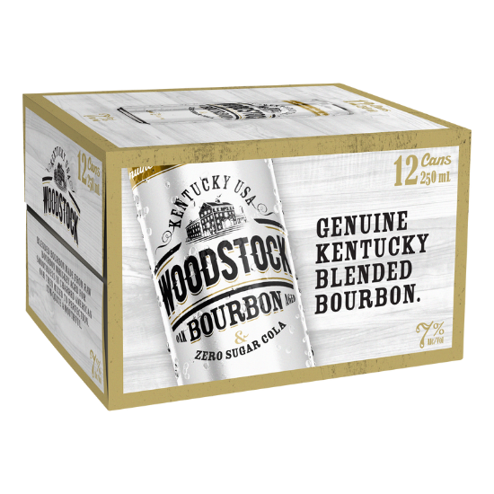 Picture of Woodstock & Zero Sugar Cola 7% Cans 12x250ml