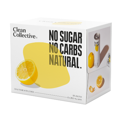 Picture of Clean Collective Gin & Tonic with Lemon 5% Cans 6x250ml