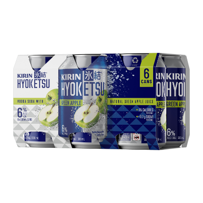 Picture of Kirin Hyoketsu Green Apple Vodka Soda 6% Cans 6x330ml