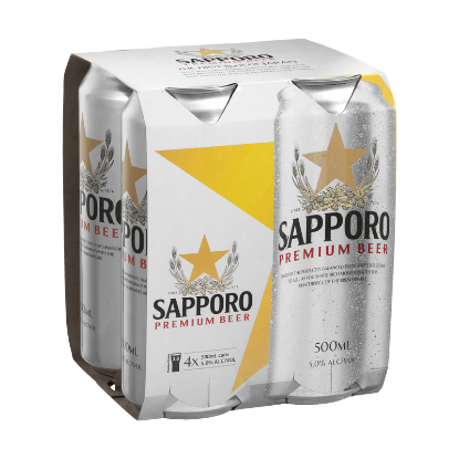 Picture of Sapporo Premium Japanese Beer Cans 4x500ml