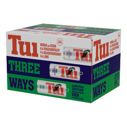 Picture of Tui Three Ways Vodka & Soda Mixed Pack Cans 12x250ml