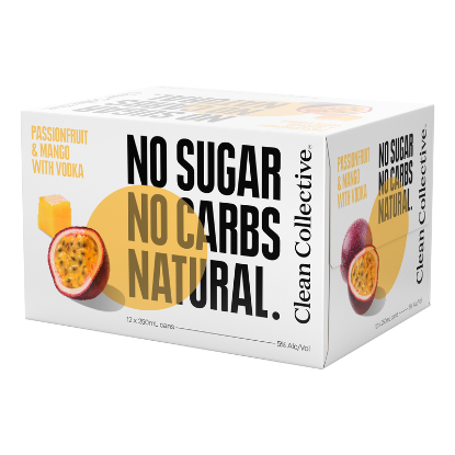 Picture of Clean Collective Passionfruit & Mango with Vodka 5% Cans 12x250ml