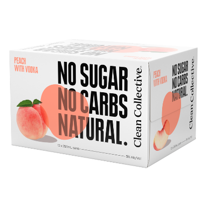 Picture of Clean Collective Peach with Vodka 5% Cans 12x250ml