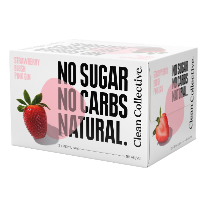 Picture of Clean Collective Strawberry Blush Pink Gin 5% Cans 12x250ml