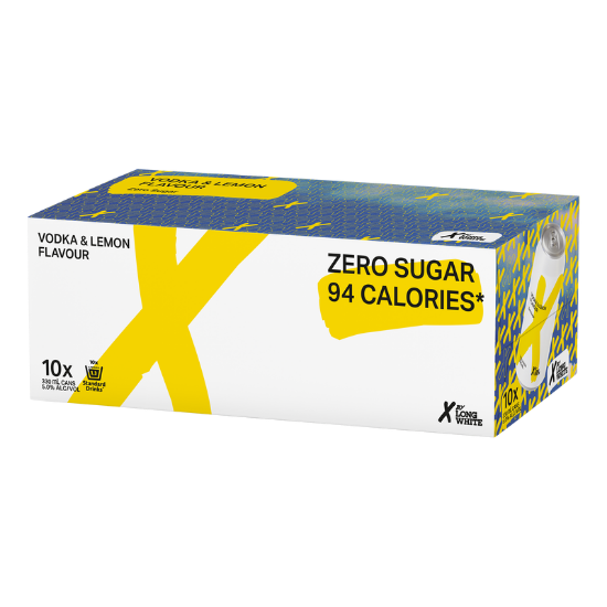 Picture of X by Long White Lemon 5% Cans 10x330ml