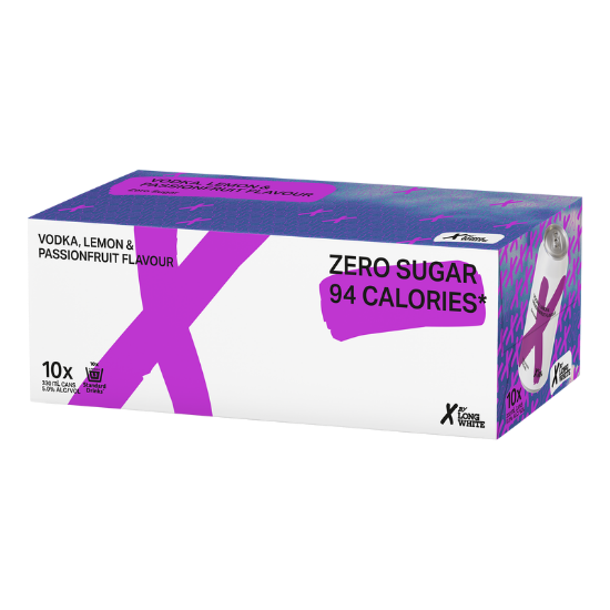 Picture of X by Long White Lemon & Passionfruit 5% Cans 10x330ml