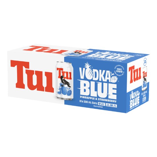 Picture of Tui Vodka Blue Pineapple & Strawberry 6% Cans 10x330ml