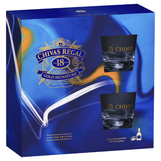 Picture of Chivas Regal 18YO Gold Signature & 2 Glass Gift Pack 700ml