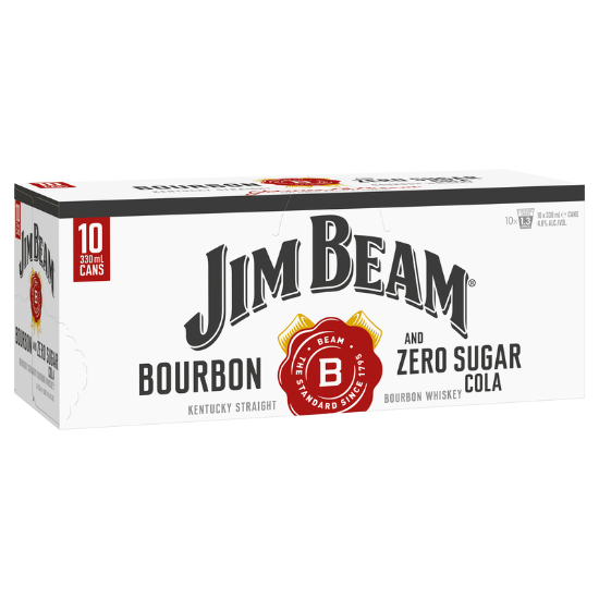 Picture of Jim Beam White & Zero Sugar Cola 4.8% Cans 10x330ml
