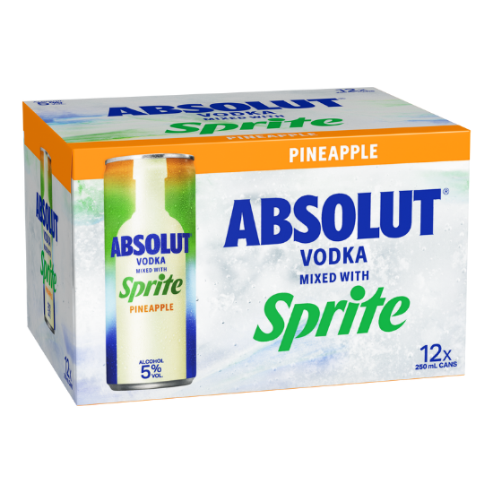 Picture of Absolut Vodka with Sprite Pineapple 5% Cans 12x250ml