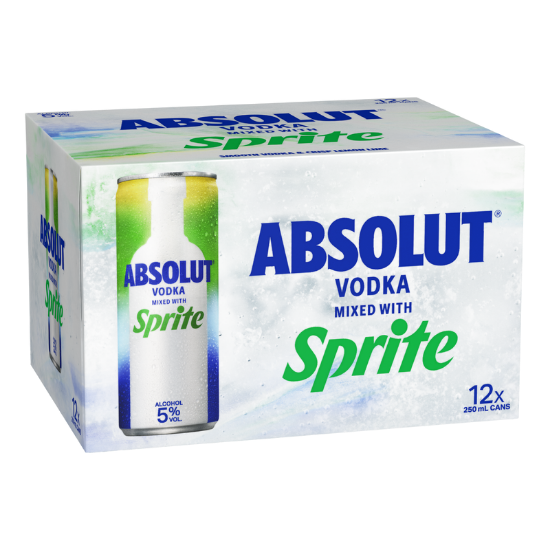 Picture of Absolut Vodka with Sprite 5% Cans 12x250ml