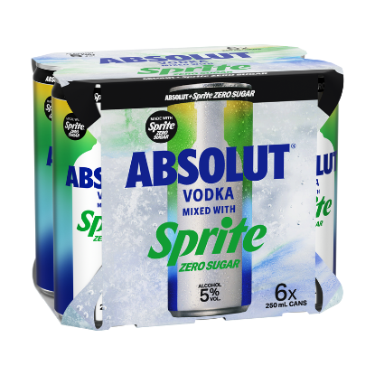 Picture of Absolut Vodka with Sprite Zero Sugar 5% Cans 6x250ml