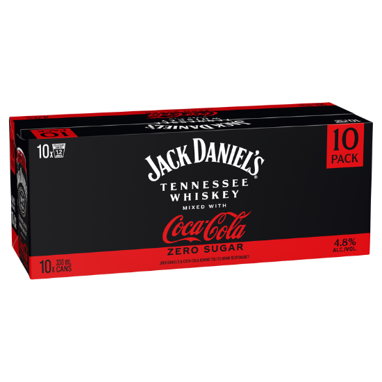 Picture of Jack Daniel's with Coca-Cola Zero Sugar 4.8% Cans 10x330ml