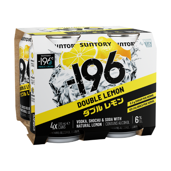 Picture of Suntory -196 Vodka, Shochu & Soda Double Lemon 6% Cans 4x330ml